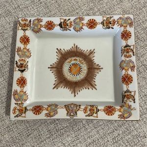 Vintage Tozai Home Decorative Tray Trinket Dish Porcelain Tozai Native Art